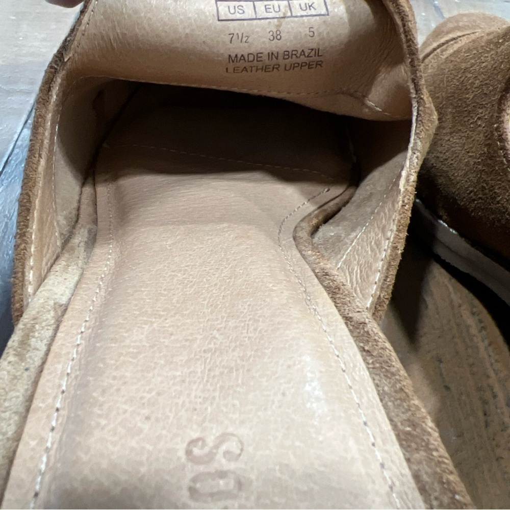 Soludos Ingrid Mules Women’s 7.5 Brown Suede Slip On Leather Block Heel - Picture 6 of 9